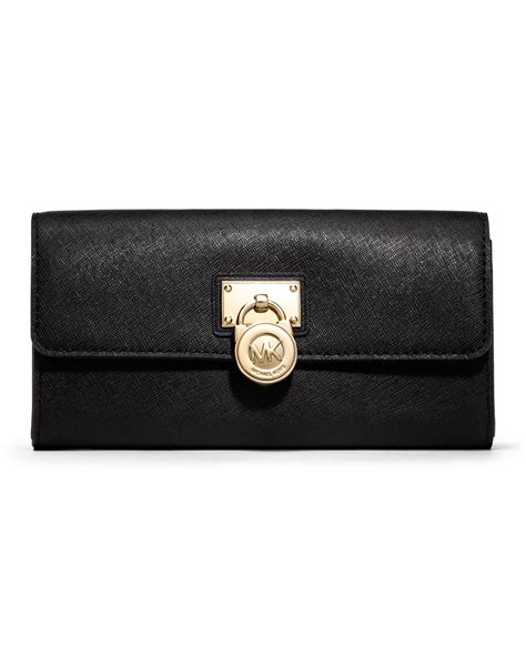 michael kors hamilton large flap wallet black|Michael Kors Hamilton wallet luggage.